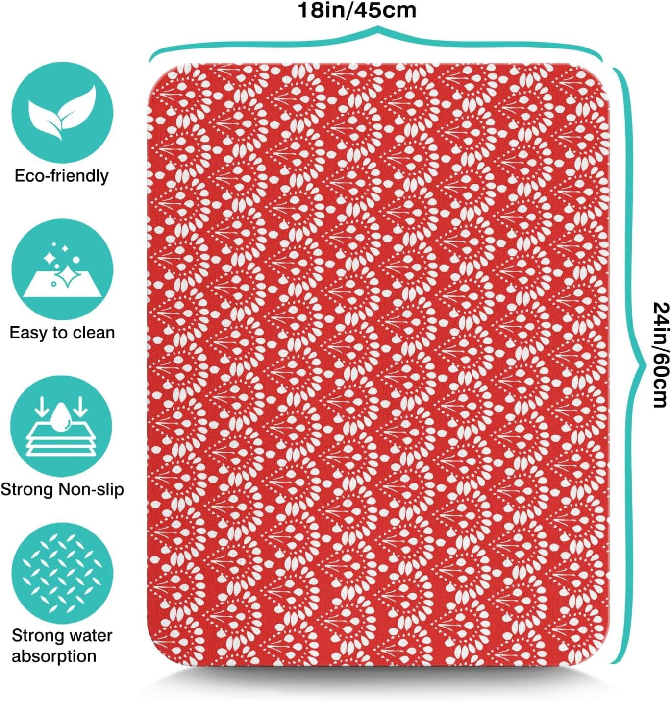 Coffee Bar Mat Accessories for Countertop Super Absorbent Anti-Slip Silicone Dish Drying Mats for Kitchen Counter Draining Pad Decor Gift Fit Coffee Maker Coffee Pot Espresso Machine 24inx18in