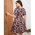 thumbnail image 5 of Plus Size Casual Summer Dress for Women  Wrap V Neck Ruffle Sleeve Smock  Mini Dress, 5 of 9