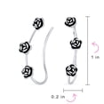 thumbnail image 4 of Bling Jewelry Womens Retro Flower Ear Cuff Cartilage Three Roses Sterling Silver, 4 of 4