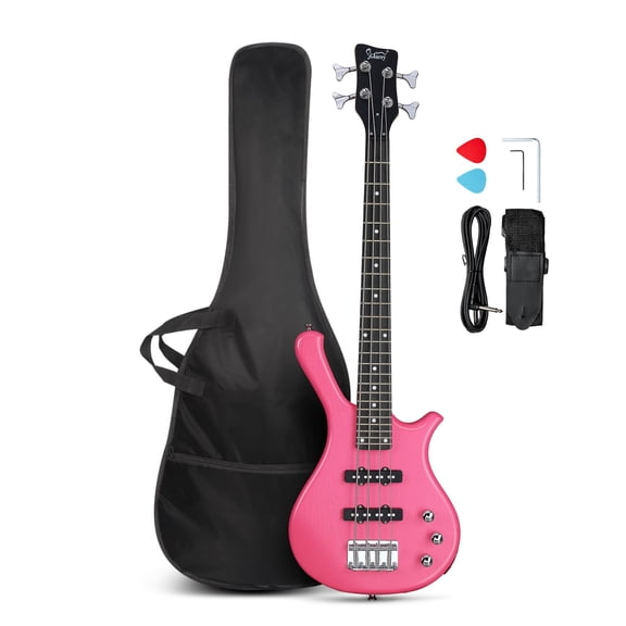 Bajo eléctrico GLARRY de 4 cuerdas para principiantes, 91 cm, con kit