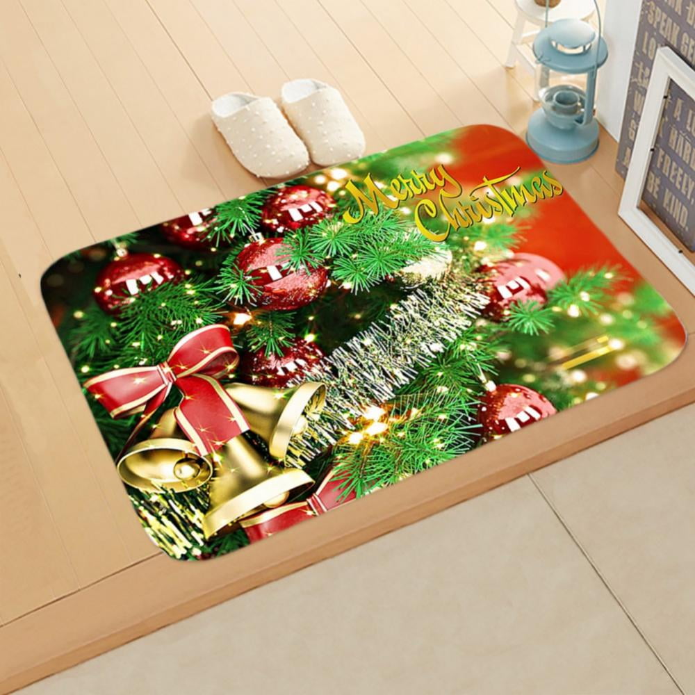 Christmas Doormats Tree and Gift Pattern Indoor Outdoor Funny Non Slip