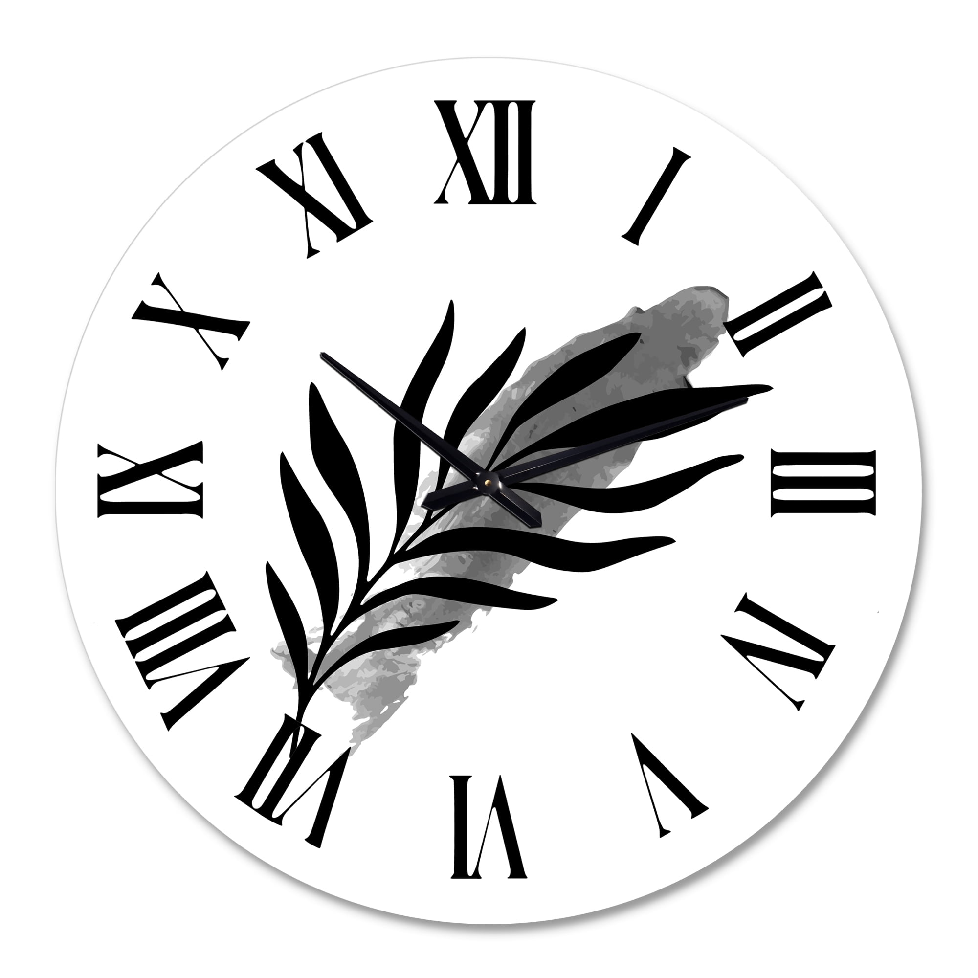 Designart 'Abstract Tropical Leaf I' Modern Wall Clock