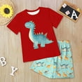 thumbnail image 2 of Baby Boy Outfit Toddler Dinosaur Print Outfits Kids Summer Short Sleeve Casual 12 18 24 Month 3T 4T 5T Clothes Sweat Pajama Set 2-Piece, 2 of 5