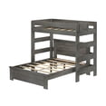 thumbnail image 3 of Farmhouse Twin Over Panel Queen L-Shaped Bunk Bed, Driftwood, 3 of 8
