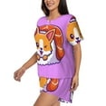 thumbnail image 2 of "Wukai Corgi In Sushi Roll Women's Pajama Set - Short-Sleeve Top and Shorts with Elastic Waistband and Pockets for Loungewear, Yoga, and Casual Wear-Medium, 2 of 8