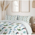 thumbnail image 5 of Ambesonne Flower Duvet Cover Sets, Desert Hot Mexican South, 2-King, Blue and Green, 5 of 6
