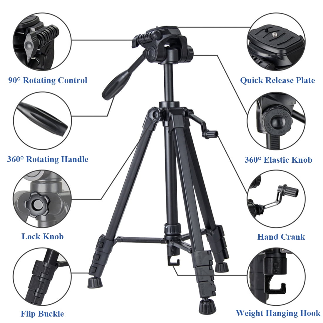 Usmallbee Camera Tripod 67 inch, Tripod for Camera 11LB Maximum Load Capacity, Travel Camera Tripod Stand with Carry Bag