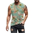 thumbnail image 2 of Njoeus Basic Tops Mens Graphic T Shirts Mens Hawaiian Tank Tops Tropical Graphic Sleeveless Tees Summer Sports Gym Workout T-Shirt M-4Xl Men's Big & Tall Mens White Tee Shirts, 2 of 5