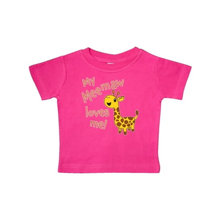 

Inktastic My Meemaw Loves Me- Cute Giraffe Gift Baby Boy or Baby Girl T-Shirt