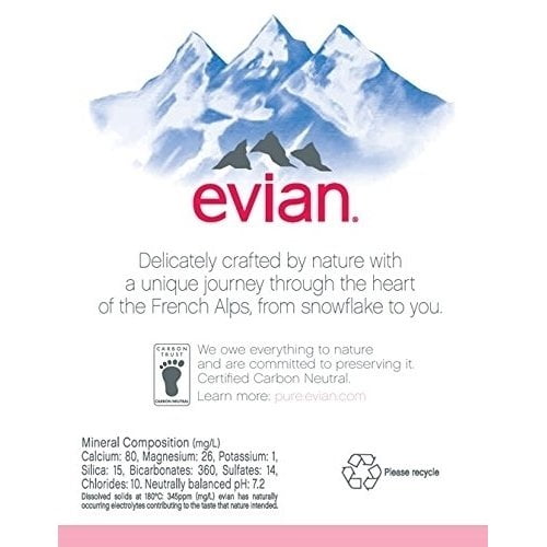Evian Natural Spring Water, 1 L, 12 Count