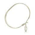 thumbnail image 2 of 7 inch Oval Eye Hook Bangle Bracelet w/ Fish / Cross in Gold-Filled, 2 of 3