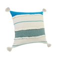 thumbnail image 6 of Ox Bay 20" x 20" Hand-stitched White/ Blue Stripe Organic Cotton Pillow Cover, 6 of 8