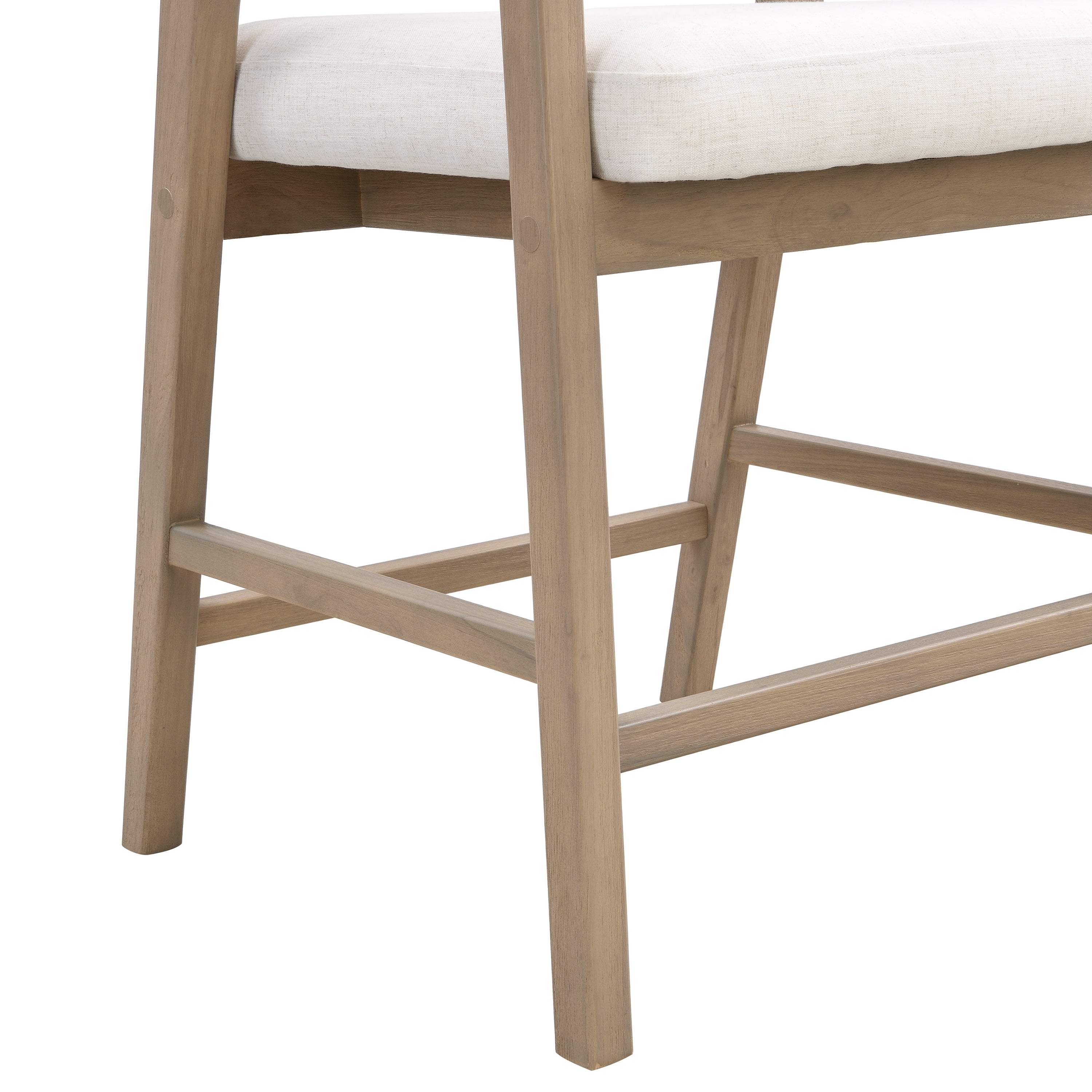 Noble House Wooden Frame Counter Stool Set of 2,Rattan Back with Rubberwood Frame,Beige+Natural Ash