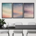 thumbnail image 4 of Framed Canvas Print Wall Art Set of 3 Soft Moonlit Sky Minimalist Modern Art for Living Room, Bedroom, Office - 16"x24"x3 BLACK, 4 of 7