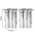 thumbnail image 4 of Vintage Grey Plant Leaves Tier Kitchen Curtains for Bathroom Living Rod Pocket Window Drapes 28"x36" 2 Panels Window Treatment Tiers, 4 of 4