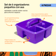thumbnail image 2 of Set 6 Organizadores 3 Compartimentos Con Asa Morado Storex, 2 of 6