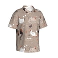 thumbnail image 2 of Daiia Chicken Hawaiian Shirt for Men Gentle Cotton Regular Short Sleeve Casual-Medium, 2 of 9