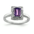 thumbnail image 1 of 925 Sterling Silver Rhodium-plated Diamond and Amethyst Ring, 1 of 2