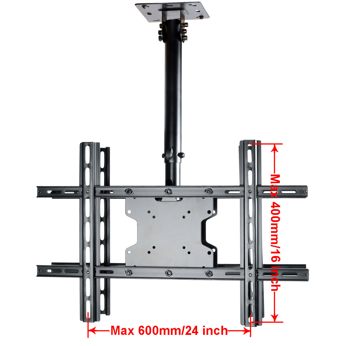 VideoSecu Adjustable Tilt Swivel Dual TV Ceiling Mount for 32"-70" LED LCD Plasma OLED HDTV Flat Panel Screen, 70" with mounting hole patterns 600x400/400x400/400x200/300x300/200x200/200x100mm BXB - image 4 of 6