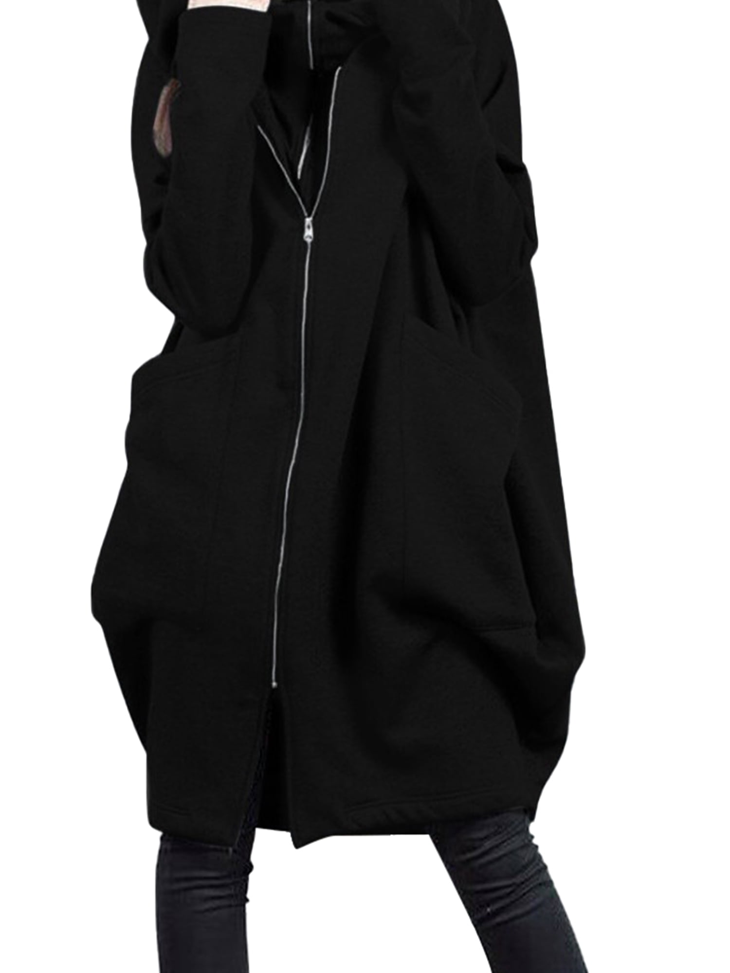 Women's Turtleneck Zipper Hooded Jacket with Pockets Solid Floral Color Block Sweatshirt Coats Long Sleeve Plus Size 
