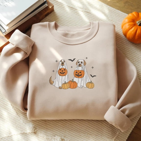 Halloween Dog Ghost Puppy with Pumpkin Costume, Sweatshirt