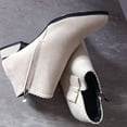thumbnail image 6 of Beige Ladies Versatile Boots With A Thick Heel And Bow Adornment Suitable For Outdoor Activities In Cooler Months Thick Sole For Extra Traction And Modern Flair, 6 of 9