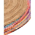 thumbnail image 4 of Unique Loom Braided Jute Collection Area Rug - Manipur (8' Round Natural/Blue), 4 of 6
