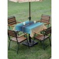 thumbnail image 4 of Outdoor Tablecloth with Umbrella Hole for Patio/Picnic/Party/Camping, Blue Teal Yellow Ombre Waterproof Table Cloth Square Cover Washable, Farmhouse Modern Gradient Art (60"x 60"), 4 of 8