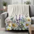 thumbnail image 2 of Spring Flowers Blanket Soft Cozy Warm Throw Blanket for Couch, Plush Fuzzy Flannel Fleece Blankets for Sofa, Farmhouse Botanical Floral Wildflowers Bed Blankets Lightweight Gifts for Women, 30"x40", 2 of 9