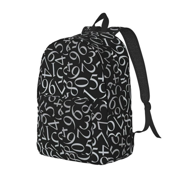 Saiise Numbers Print Laptop Backpack - Adjustable Shoulder Straps, Water-Resistant, Large Capacity, Stylish Design, Unisex for School, Office, Travel-Medium