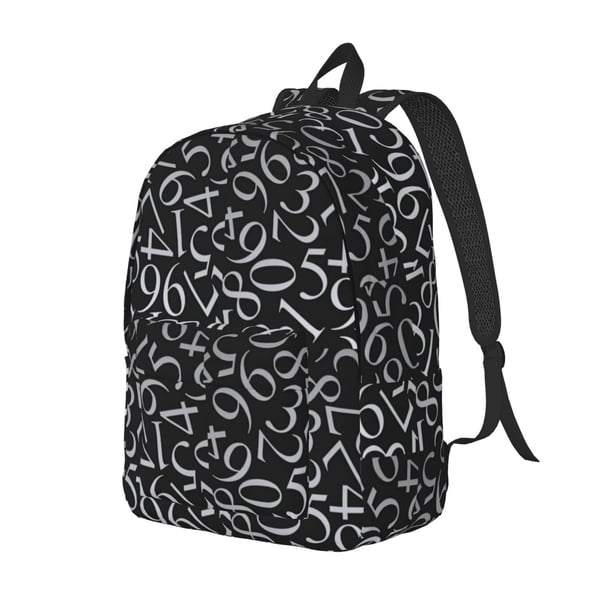 Disketp Numbers Mochila de Lona Estampada, Mochila Escolar de Viaje Ligera para Estudiantes y Portátil-Small