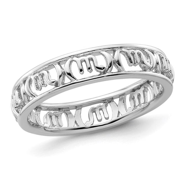 Sterling Silver Scorpio Zodiac Astrology Ring Band