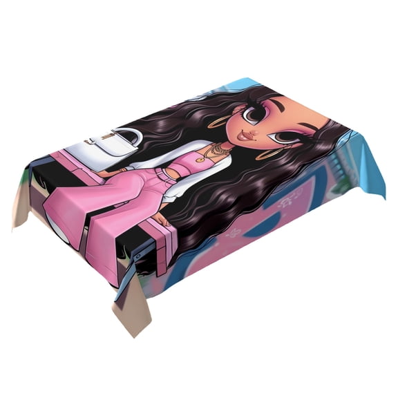 Girls Brat Themed Square Tablecloth 54 * 72 Inches Durable Stylish