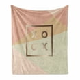 thumbnail image 1 of XOXO Soft Flannel Fleece Throw Blanket, Minimalist Love Design of XOXO Frame with Pastel Tones Geometric Shaped Background, Cozy Plush for Indoor and Outdoor Use, 70" x 90", Multicolor, by Ambesonne, 1 of 6