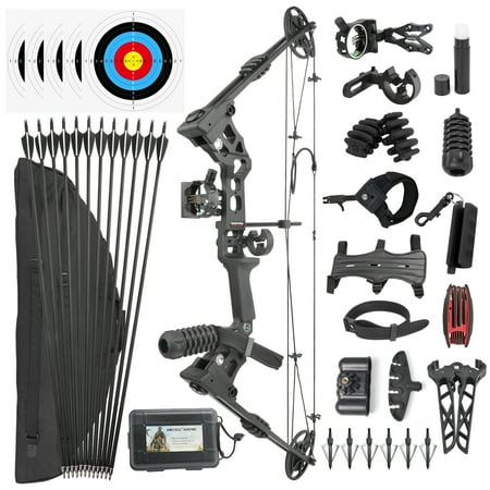 JUNXING Archery Compound Bow Set 20-70 LBS Draw Length 24 -30 up to IBO 320 fps Hunting Compound Bow with All Accessories for Archery Hunting Target Shooting Practice