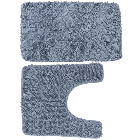

BESTONZON 2pcs Chenille Floor Mats Closestool Floor Mats Simple Durable Floor Mats for Home (Silver Gray 50x60cm 50x80cm)
