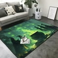 Halloween Green Witch Area Rugs for Living Room Bedroom, 5x7 Soft Throw