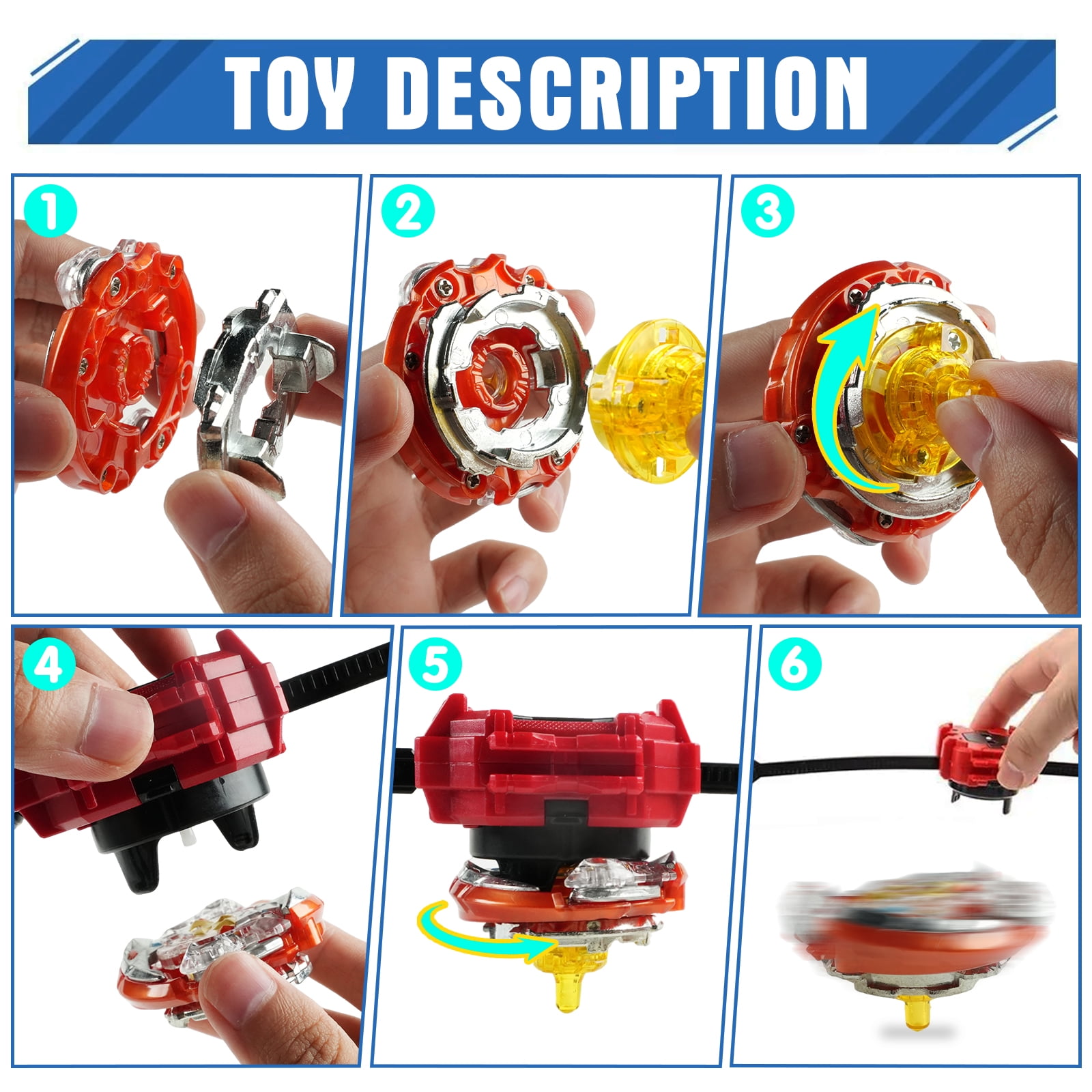 Jaawind Bey Battling Top Burst Gyro Toy Set for Kids, 12 Spinning Tops 3 Launchers 2 Grips Toy Blade Combat Battling Game with Portable Storage Box Gift for Children Boys and Girls