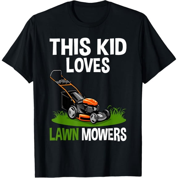 Funny Lawn Mowing For Kids Lawn Mower Farm Gardening T-Shirt