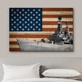 thumbnail image 3 of wall26 Canvas Print Wall Art Wood Panel Style United States Navy Ship American Flag Cultural Historic Digital Art Modern Art Decorative Global Patriotic for Living Room, Bedroom, Office - 32x48, 3 of 5
