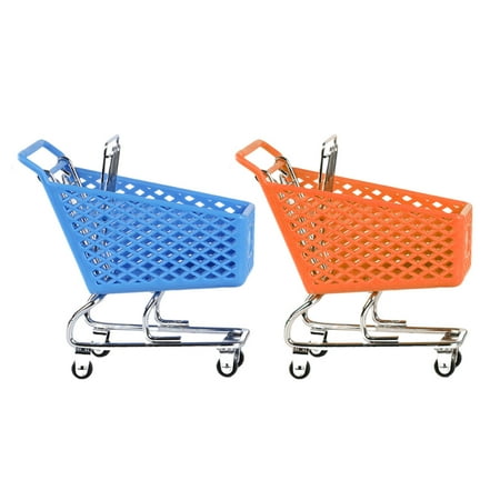 

Guiyong 2Pcs Creative Mini Shopping Cart Storage Baskets Unique Mini Desktop Adornments
