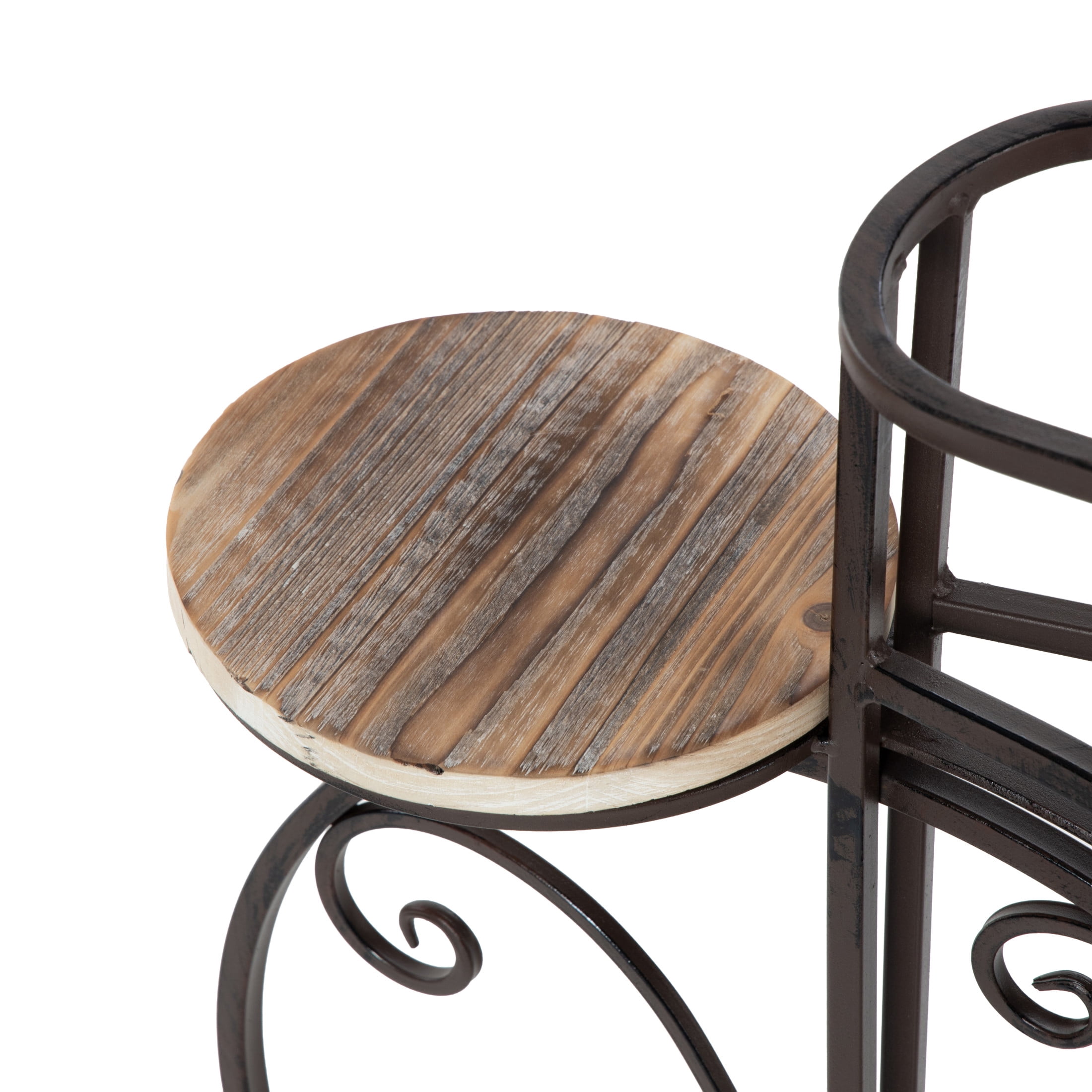 DecMode 31" x 10" x 23" 2 Tier Brown Metal Bike Plantstand
