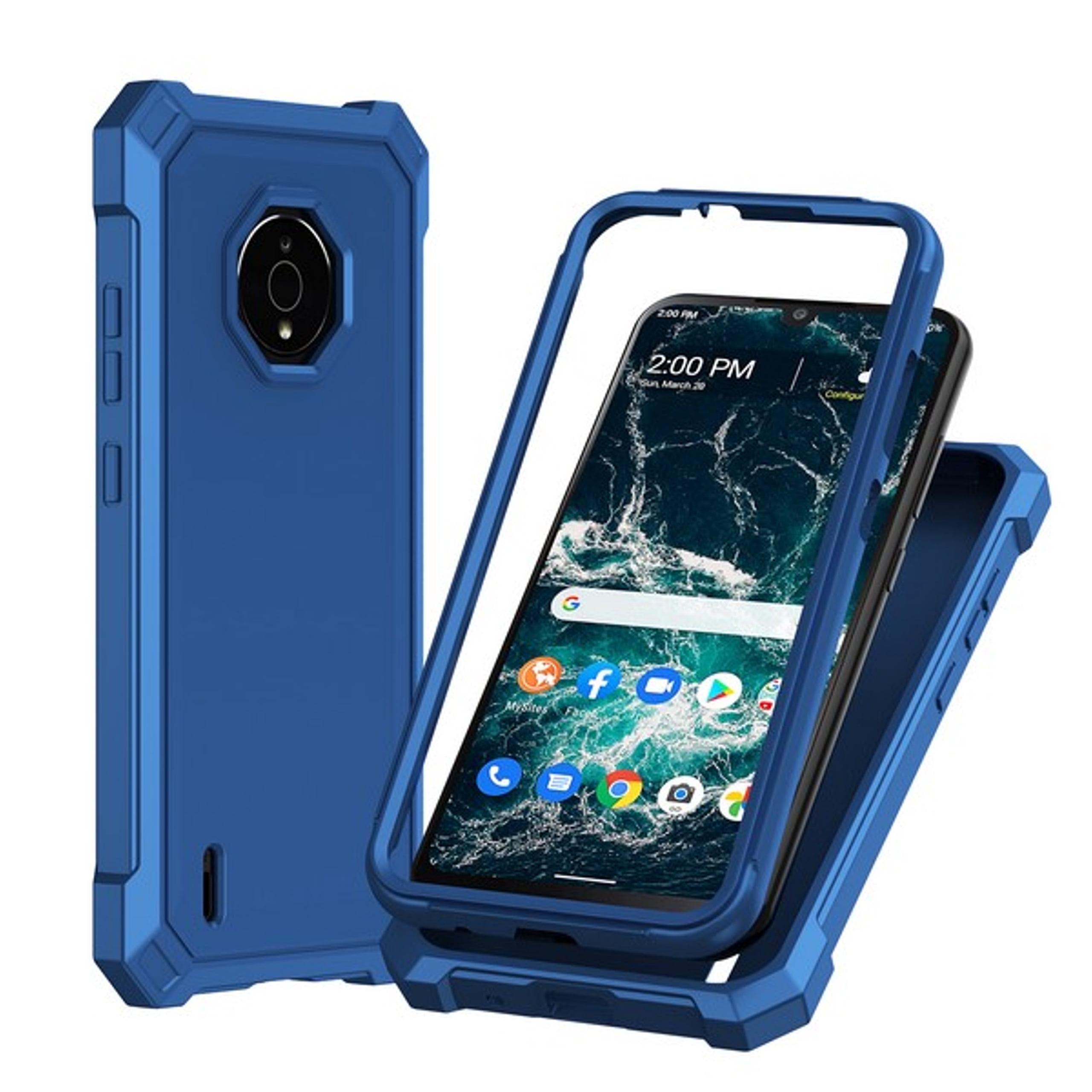 For TCL K24 /TCL K23 /TCL 50 LE Full-Body Dual Layer Hybrid Case Slim, Drop-Proof TPU Hard PC, Durable Corner Front Bumper Protector Phone Case Cover by Xpression, Blue