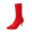 Red, variant on Fesfesfes Fuzzy Boots for Women Shoes British Style Fashionable Flock Pointed Candy Color Fine Heels US:6(37)