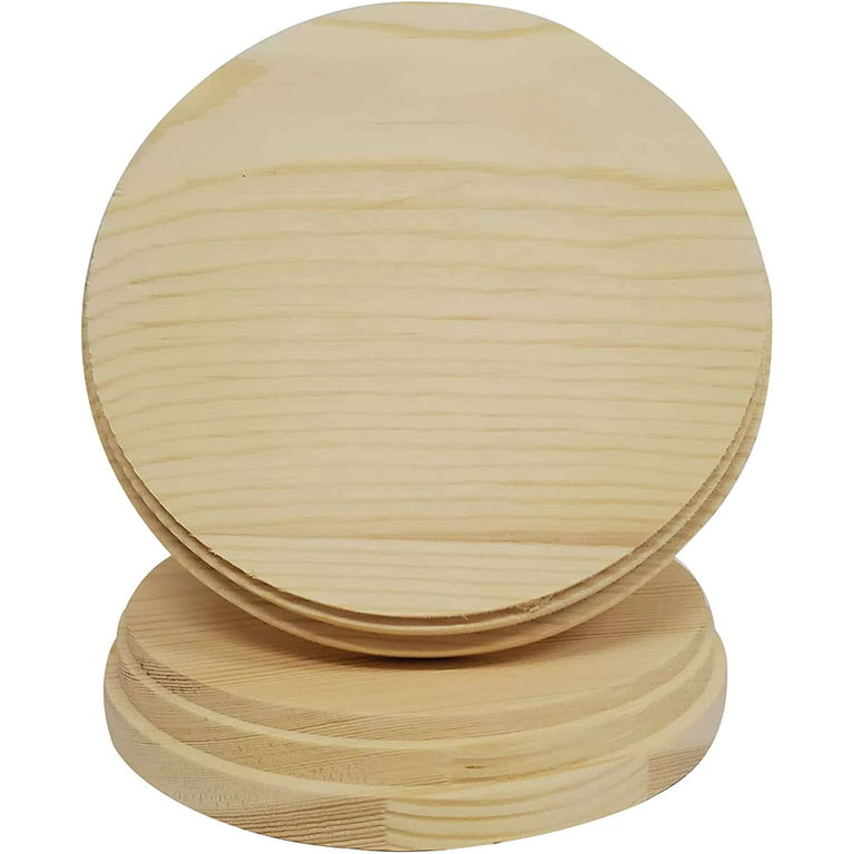 Round Wooden Plaques for Crafts, Natural Pine Unfinished Wood Plaque, Great Wood Base for DIY Craft Projects & Home Decoration - 5 inch - 2 PCS.