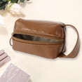 thumbnail image 2 of 1 Pc Bolsa de Maquillaje Compacta y Duradera para Mujeres para Vacaciones y Viajes de Negocios PU Marrón, 2 of 3