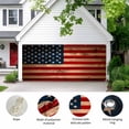 thumbnail image 2 of American Flag Garage Door Cover Banner 6 x 13 FT, Blue Red USA Flag Vintage Wooden Garage Door Curtains Backdrop with Grommets for Indoor Outdoor Wall Party Porch Yard Decorations Background, 2 of 9
