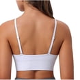 thumbnail image 4 of Swuxness Women's Push Up Wireless Bra, Womens Bras, Women Solid Color Thin Strap V Neck Bandeau Built In Bra Comfortable Camisole Top White, 32/70ABC, 4 of 4