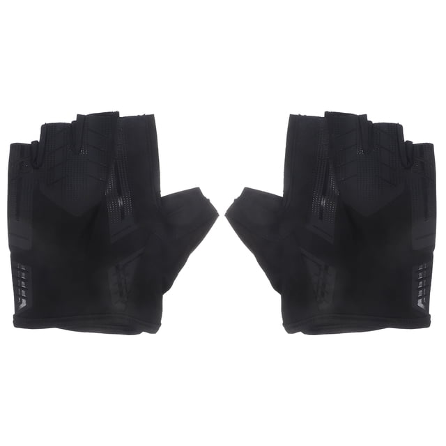 Guantes de medio dedo con palma antideslizante, elásticos, transpirables, deportivos, con ventilación para entrenamiento de equitación (negro, talla XL)
