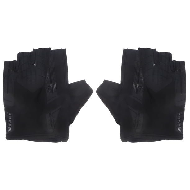 Guantes de medio dedo con palma antideslizante, elásticos, transpirables, deportivos, con ventilación para entrenamiento de equitación (negro, talla XL)